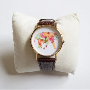 Women’s Brown Colorful Elephant Watch